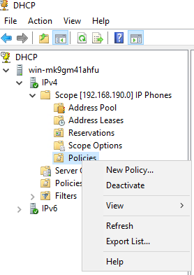 06 DHCP Policies